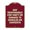 Signmission Designer Series-Not Responsible For Theft Or Damage To Vehicles Or Contents, 24" x 18", BU-1824-9806 A-DES-BU-1824-9806 - alternate 1
